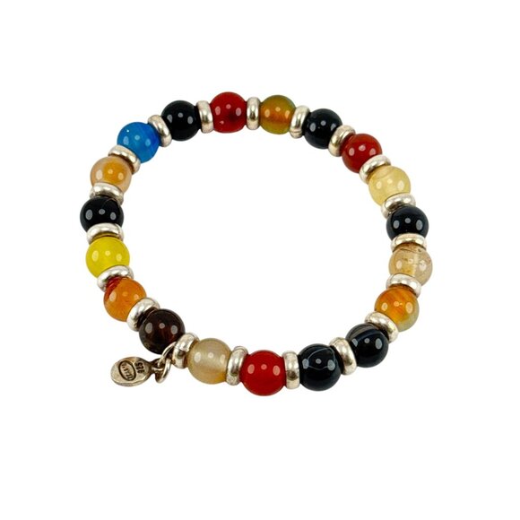 Natural Stone Chakra Healing Bracelet Sterling Silver Spacer Beads - Picture 3 of 6